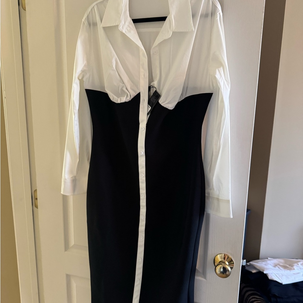 Elegant Black and White Women's Dress